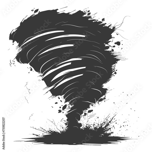 Silhouette Tornado whirlwind black color only