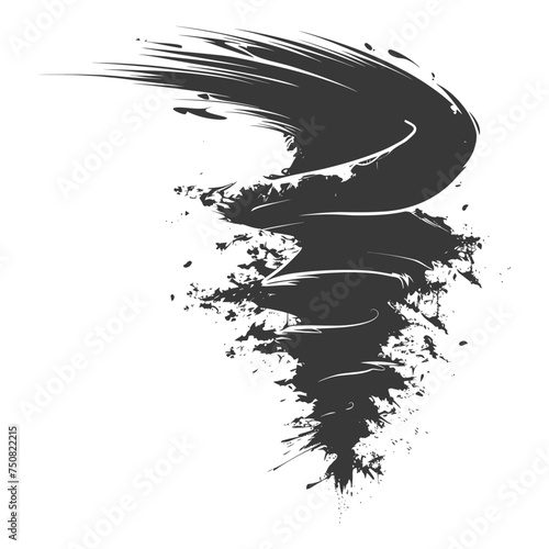 Silhouette Tornado whirlwind black color only