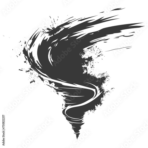 Silhouette Tornado whirlwind black color only