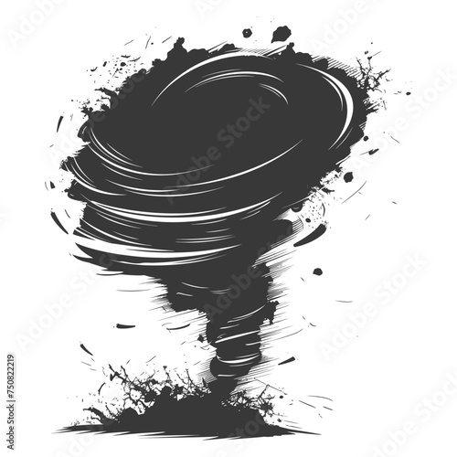 Silhouette Tornado whirlwind black color only