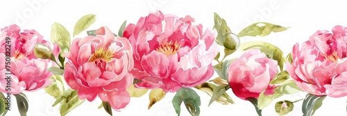 Summer Exotic Floral Background with Pink Peonies Generative AI © AlexandraRooss