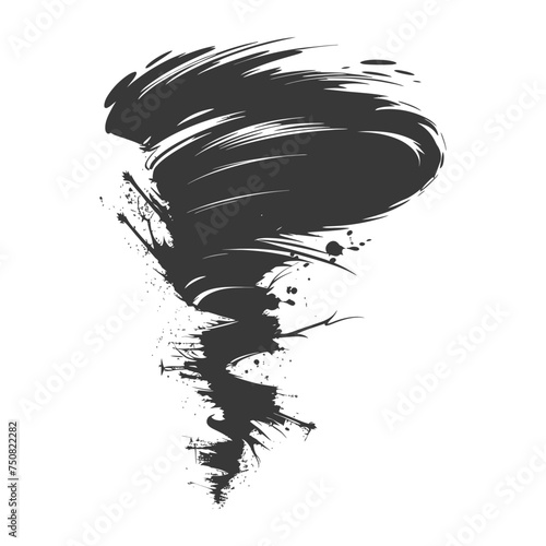 Silhouette Tornado whirlwind black color only