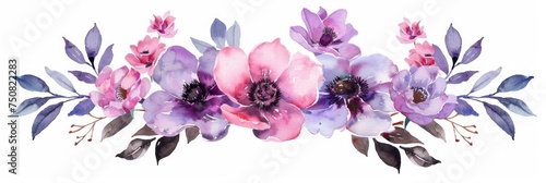 Pastel Flower Arrangement with Watercolor Background Generative AI