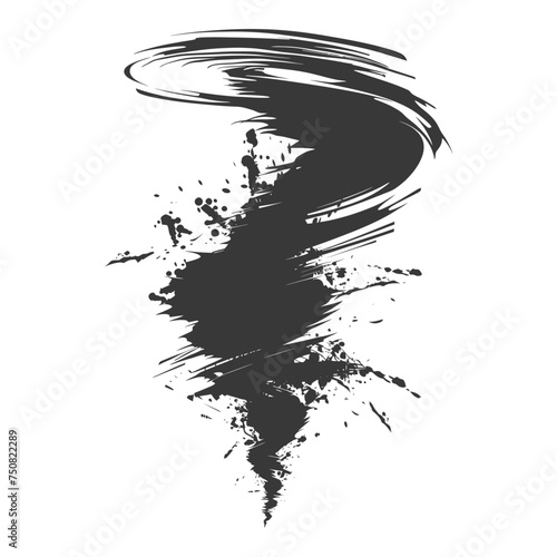 Silhouette Tornado whirlwind black color only