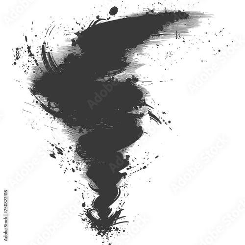 Silhouette Tornado whirlwind black color only