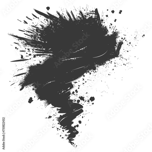 Silhouette Tornado whirlwind black color only