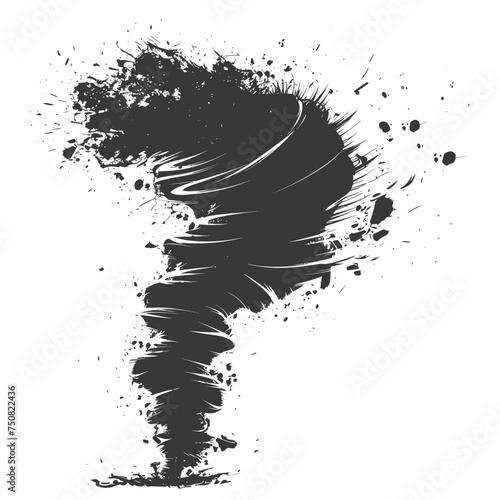 Silhouette Tornado whirlwind black color only