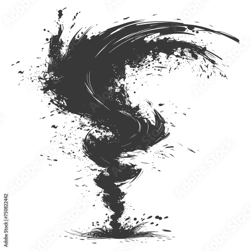 Silhouette Tornado whirlwind black color only