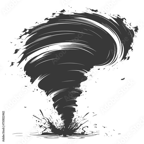 Silhouette Tornado whirlwind black color only