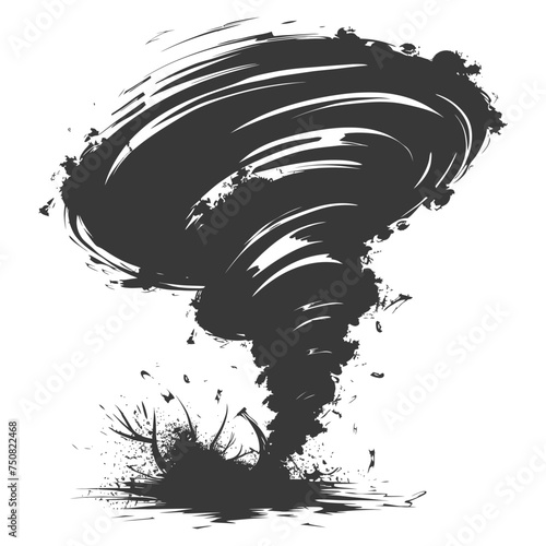 Silhouette Tornado whirlwind black color only