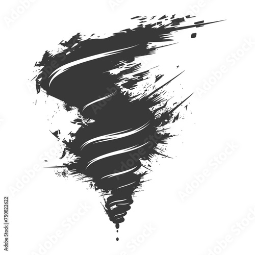 Silhouette Tornado whirlwind black color only