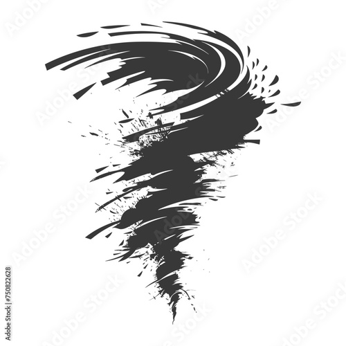 Silhouette Tornado whirlwind black color only