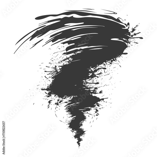 Silhouette Tornado whirlwind black color only