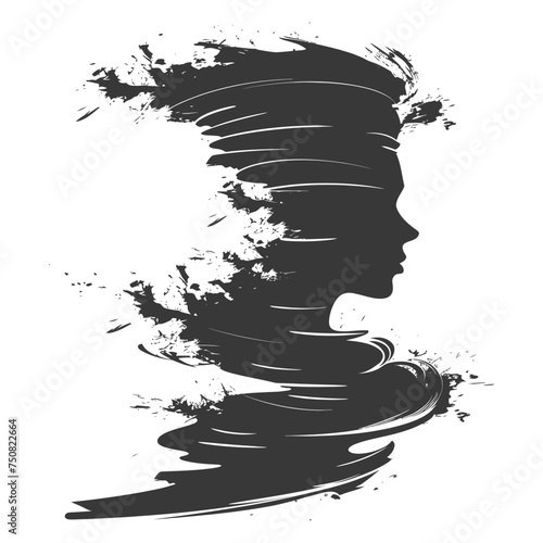 Silhouette Tornado whirlwind black color only
