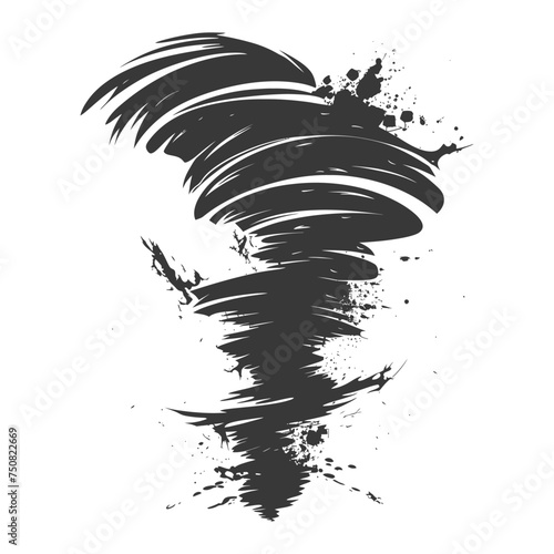 Silhouette Tornado whirlwind black color only