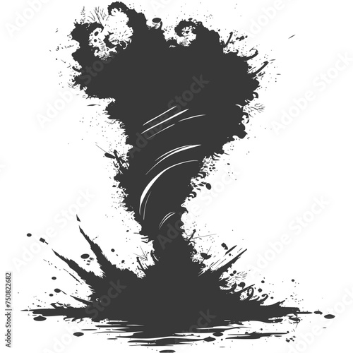Silhouette Tornado whirlwind black color only