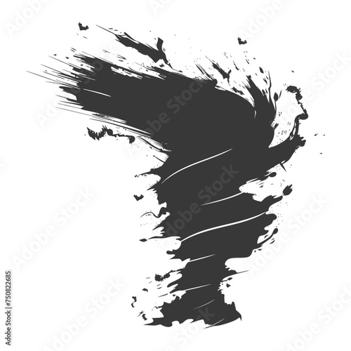 Silhouette Tornado whirlwind black color only