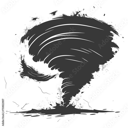 Silhouette Tornado whirlwind black color only
