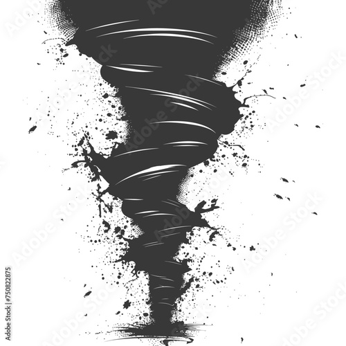 Silhouette Tornado whirlwind black color only