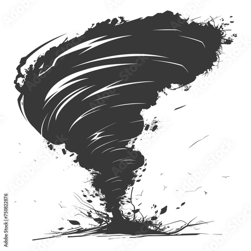 Silhouette Tornado whirlwind black color only