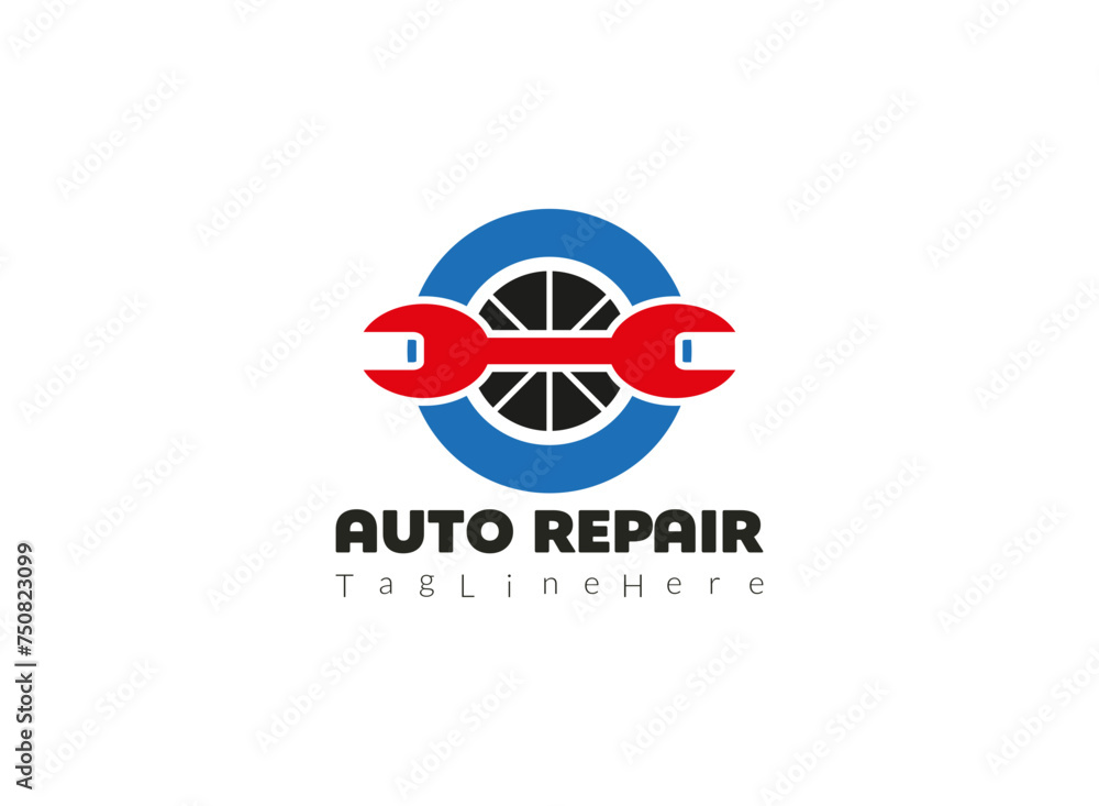 Auto repair service logo, badge, emblem, template. Auto repair service logo, badge, emblem, template.
