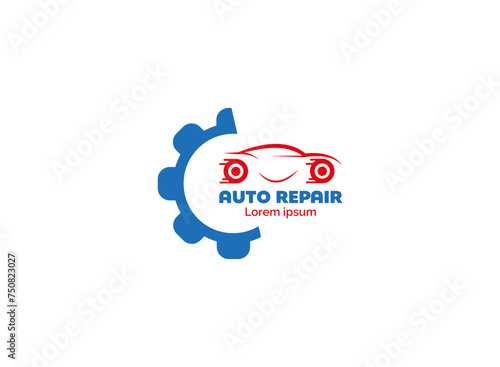 automotive garage logo Combination of automobile tools, gears, pistons, and wrench. Perfect logo for auto services, automobile parts shops, and any other car related businesses.