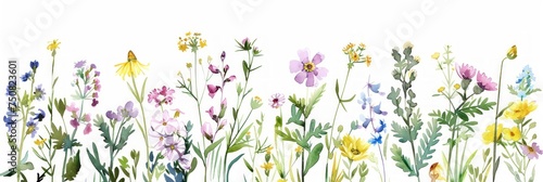 Soft Watercolor Wildflowers Thank You Card Generative AI
