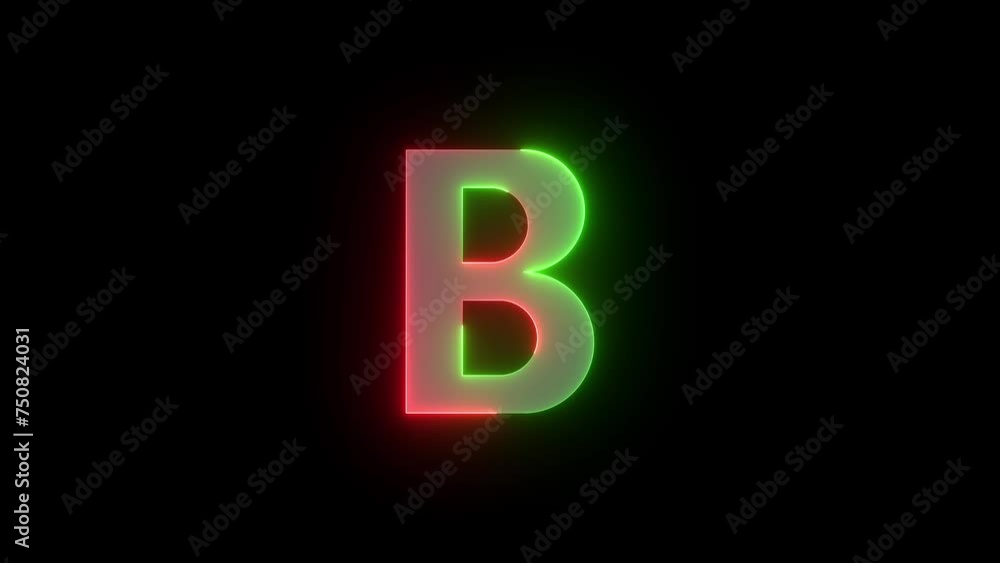 Neon bold icon green red color glowing animation black background Neon bold icon green red color glowing animation black background