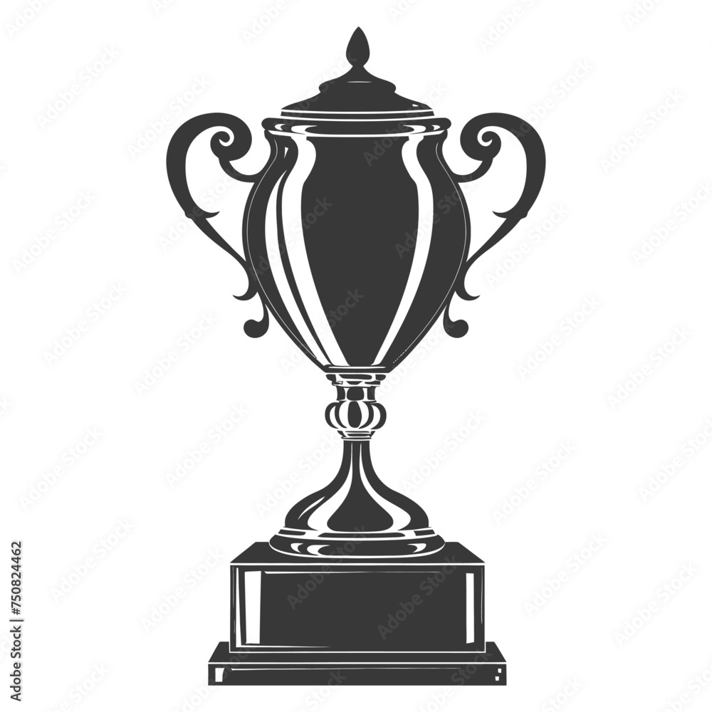 Silhouette trophy winner symbol black color only Silhouette trophy winner symbol black color only