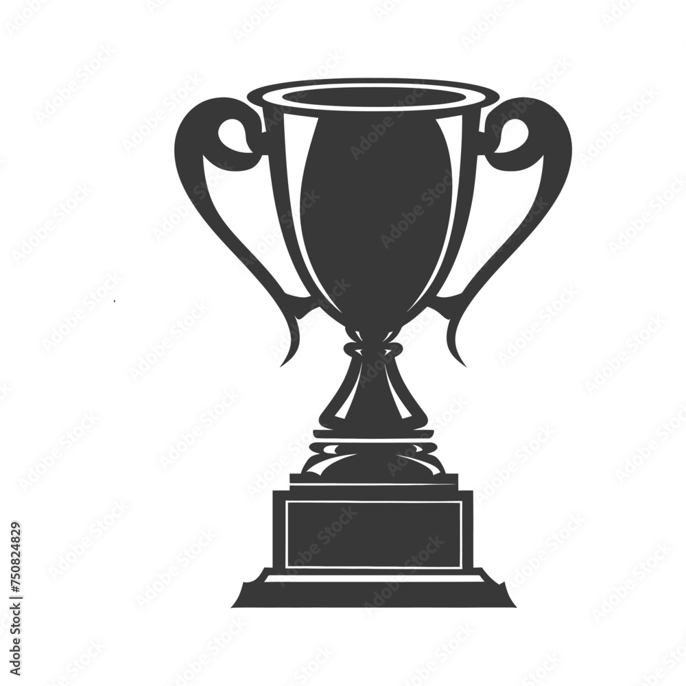 Silhouette trophy winner symbol black color only Silhouette trophy winner symbol black color only