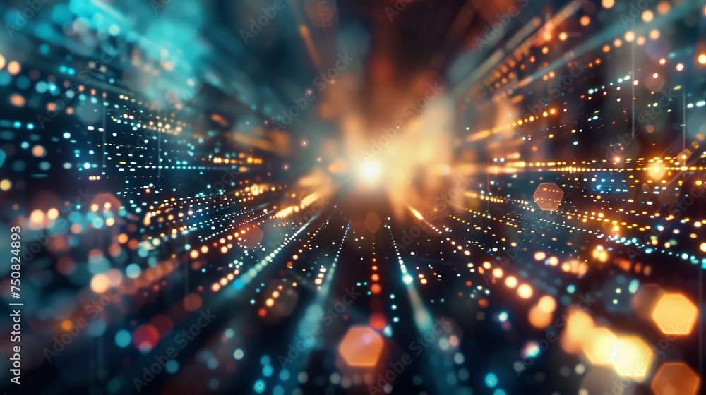 Obraz premium Abstract dynamic blurred cyberspace design art background