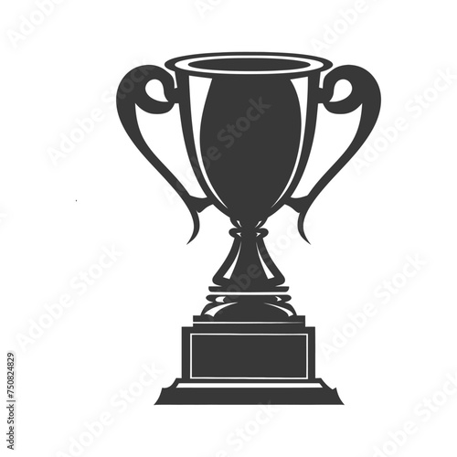 Silhouette trophy winner symbol black color only