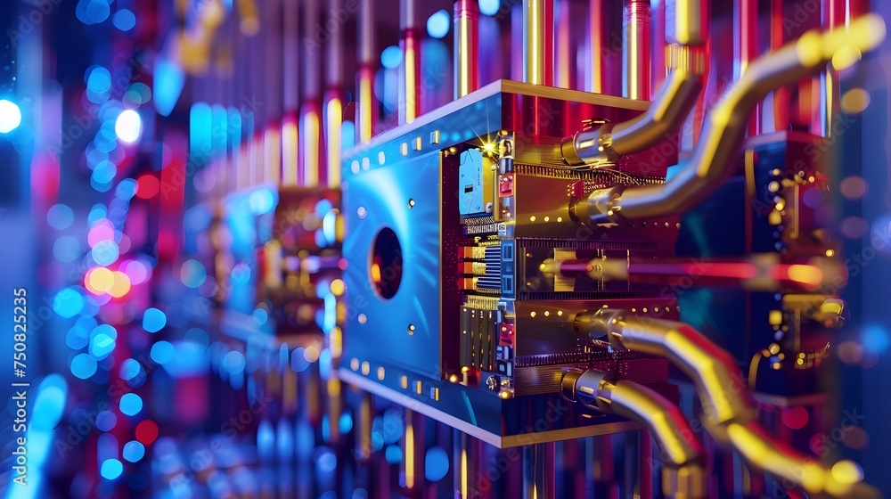 Colorful Abstract Computer Hardware in Close-Up - obrazy, fototapety, plakaty 