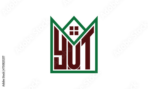 YUT initial letter real estate builders logo design vector. construction, housing, home marker, property, building, apartment, flat, compartment, business, corporate, house rent, rental, commercial photo