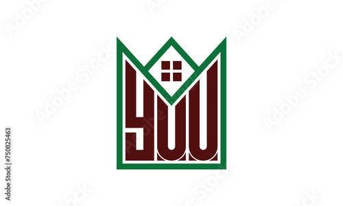 YUU initial letter real estate builders logo design vector. construction, housing, home marker, property, building, apartment, flat, compartment, business, corporate, house rent, rental, commercial photo