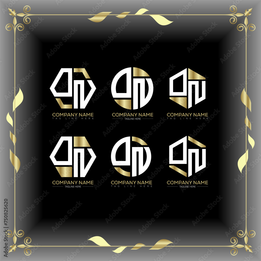 ON letter luxury logo set design.ON monogram polygonal and circle shape vector. ON luxury design.
ON letter luxury logo set design.ON monogram polygonal and circle shape vector. ON luxury design.