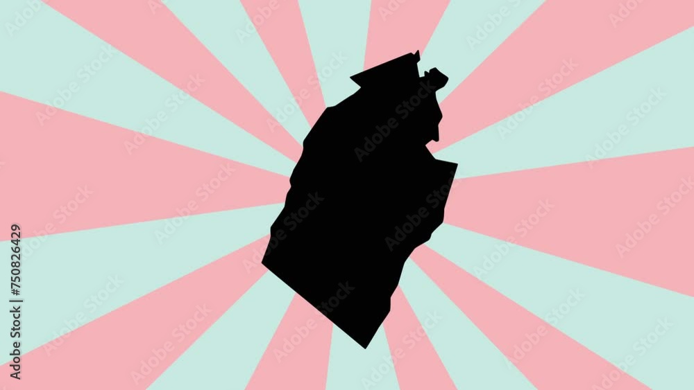 map of Kufa in Iraq with rotating background