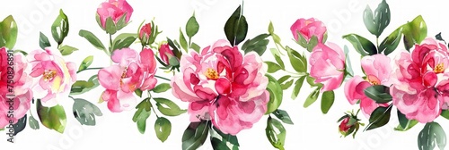 Vibrant Watercolor Floral Illustration for Wedding Stationery Generative AI