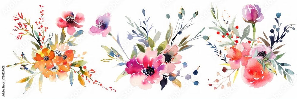 Beautiful Watercolor Bouquets for Greeting Cards and Special Occasions Generative AI