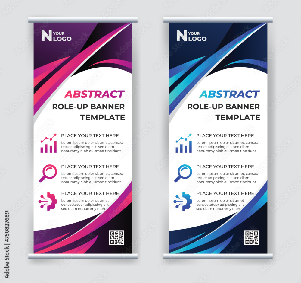 Roll-up banner template, a set of modern portable stands roll-up for advertising,
banner for presentations,
Roll-up banner template, a set of modern portable stands roll-up for advertising,
banner for presentations,