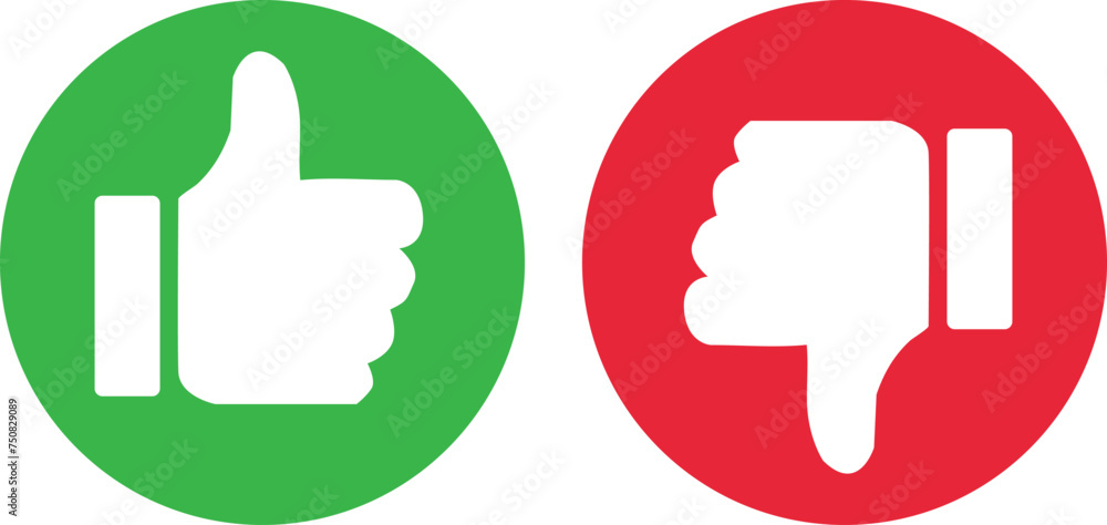 Thumb up and thumb down sign. Vector illustration Thumb up and thumb down sign. Vector illustration