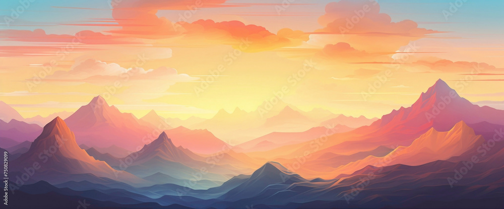 Sunrise gradient bursting with life, infusing graphic designs with a mix of vibrant colors and inspiration.