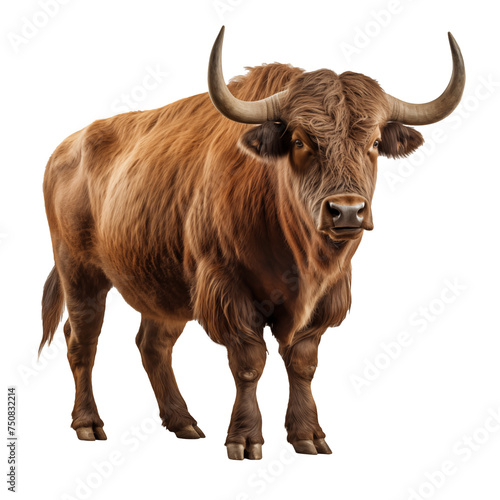 beefalo isolated on white photo