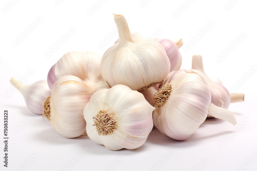 Close-up Bunch of Garlics isolated on transparent or white background сreated with Generative Ai Close-up Bunch of Garlics isolated on transparent or white background сreated with Generative Ai