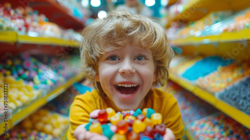Happy child in a candy store © Vika art