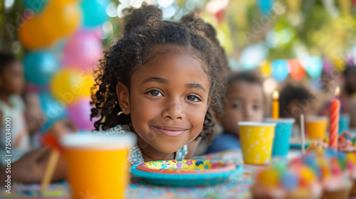 Little Girls Sitting at a Table