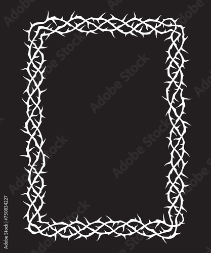 frame of thorns image isolated on black background