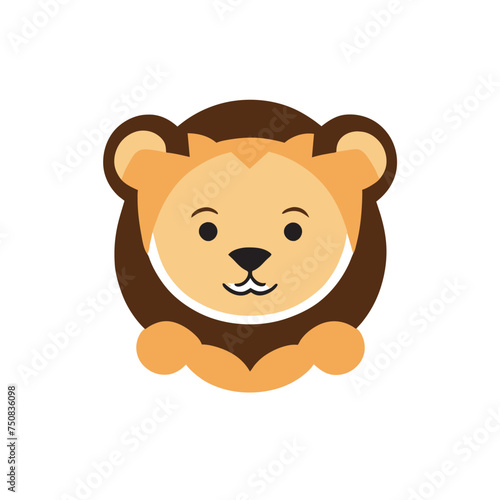 design of minimalist logo featuring a lion on a white background include lines as an additional design element  vector illustration kawaii