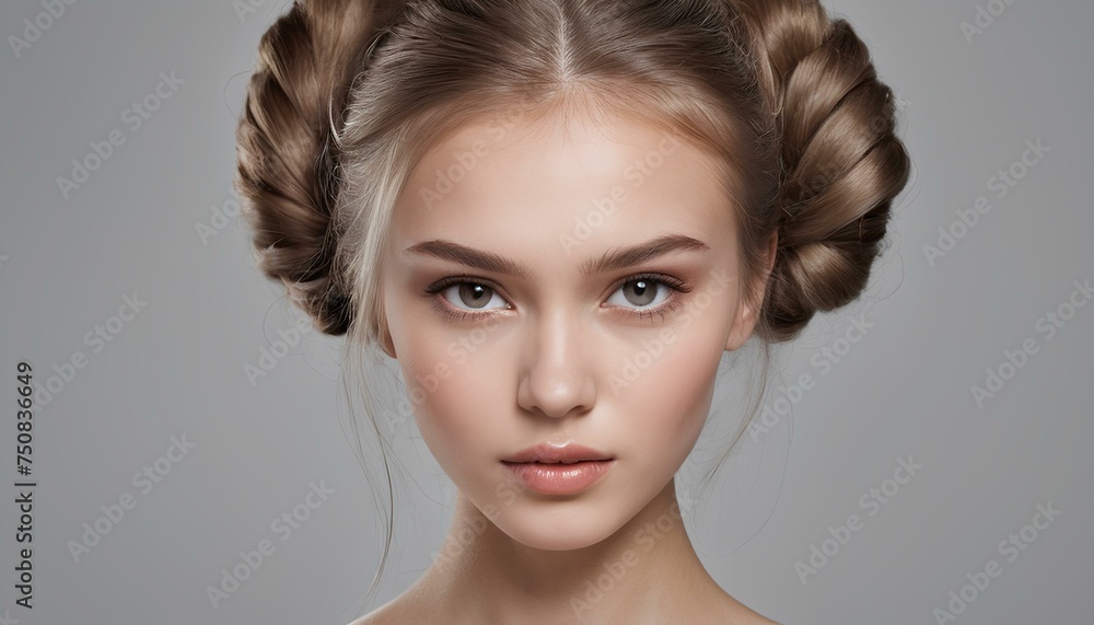 Portrait of a Female Close Face Image, Headshot Image, Accentuating her Beauty with Flawless Portrait of a Female Close Face Image, Headshot Image, Accentuating her Beauty with Flawless