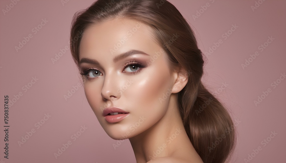Portrait of a Female Close Face Image, Headshot Image, Accentuating her Beauty with Flawless Portrait of a Female Close Face Image, Headshot Image, Accentuating her Beauty with Flawless